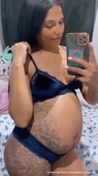 Bom dia amores gravidinha on-line ✅ vem de fetiches 😈 boraaa brincar 🥵 #gostosa